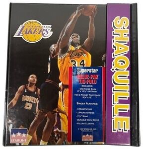 Shaquille O'Neal Starline 1998 LA‎ Lakers Binder Notebook 2 Folders NBA Vintage